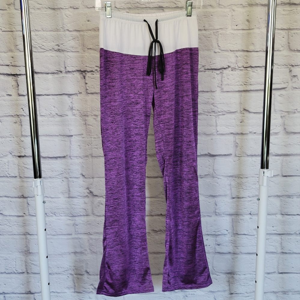 Purple and White Flare Yoga Pants